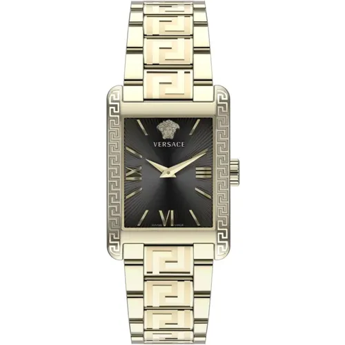 Tonneau Gold Edelstahl Uhr , Damen, Größe: ONE Size - Versace - Modalova
