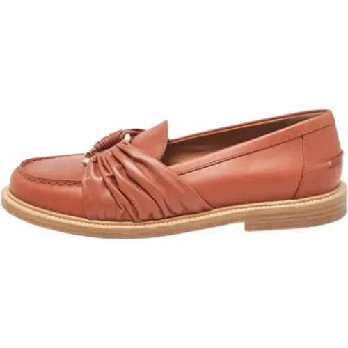 Pre-owned Flats, female, , Size: 10 1/2 US Pre-owned Leather flats - Chloé Pre-owned - Modalova