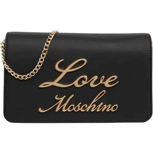 Shoulder Bags, female, , Size: ONE SIZE Signature Crossbody Bag with Magnet Closure - Love Moschino - Modalova