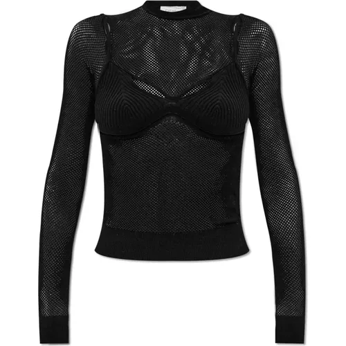 Openwork top , female, Sizes: XS - Off White - Modalova