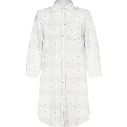 Long Embroidered Cotton Shirt 04431F Hele002 - Saint Barth , female, Sizes: L, M - MC2 Saint Barth - Modalova