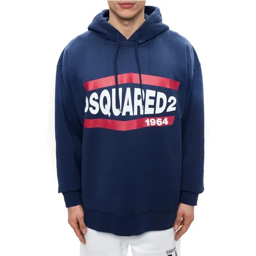 Hoodies, male, , Size: M Comfortable Cotton Hoodie - Dsquared2 - Modalova