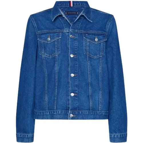 Denim Jackets, male, , Size: M Dark Denim Trucker Jacket - Tommy Hilfiger - Modalova