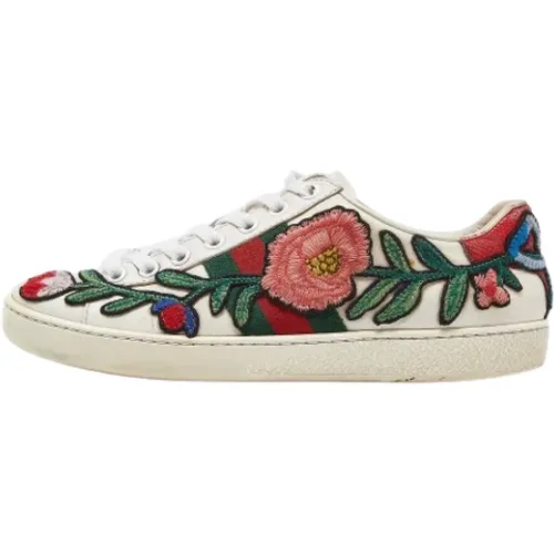 Pre-owned Leather sneakers , female, Sizes: 2 UK - Gucci Vintage - Modalova