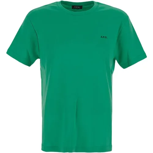 Grünes T-Shirt mit Flocked Logo - A.p.c. - Modalova