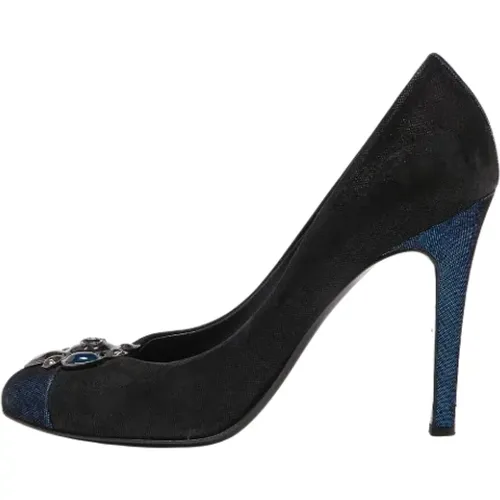 Pre-owned Pumps, female, , Size: 9 1/2 US Pre-owned Suede heels - Chanel Vintage - Modalova