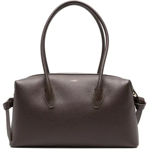 Shoulder Bags, female, , Size: ONE SIZE Leather Handbag with Knot Detail - Yuzefi - Modalova