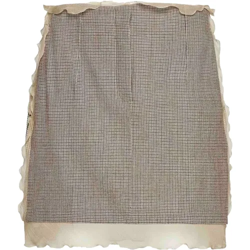 Wool Blend Zip Mini Skirt , female, Sizes: XS - Fendi - Modalova