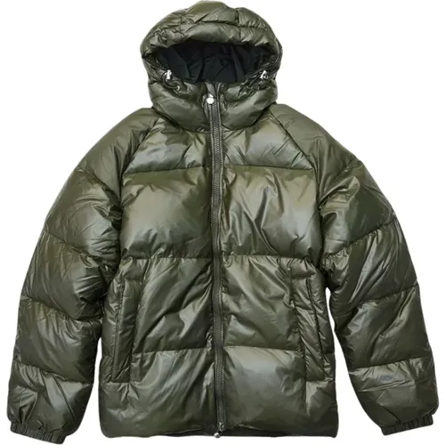 Glänzende Tief Khaki Daunenjacke , Herren, Größe: M - Pyrenex - Modalova