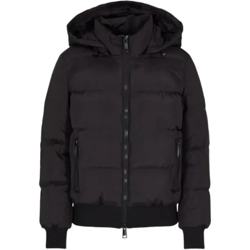 Down Jackets, female, , Size: M Quilted Hooded Down Jacket - Armani Exchange - Modalova