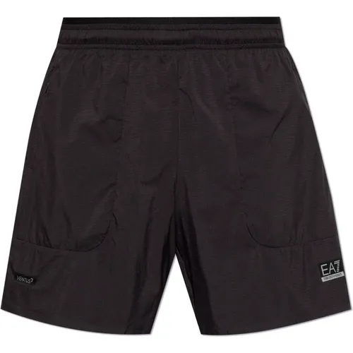 Shorts with printed logo , male, Sizes: S, M, XL - Emporio Armani EA7 - Modalova