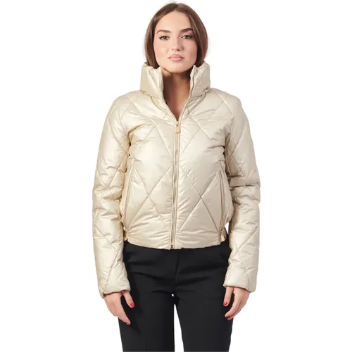 Gesteppte Kurze Jacke Sand , Damen, Größe: XL - YES ZEE - Modalova