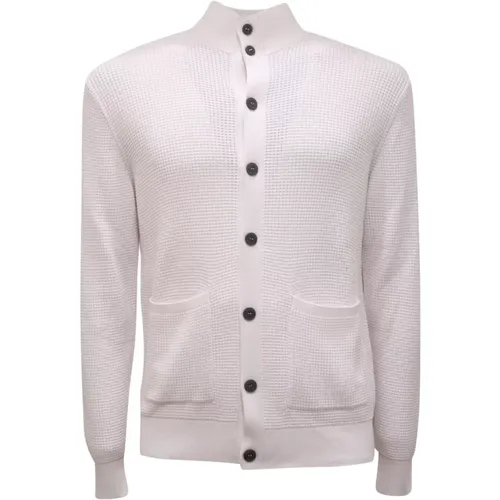 Cardigans, male, , Size: M Cotton Cardigan Sweater Butter - Ballantyne - Modalova