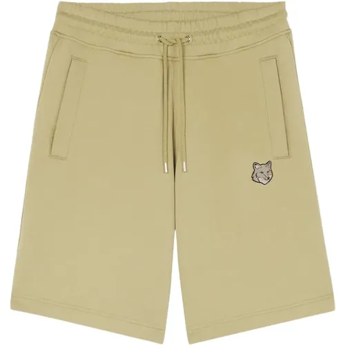 Fox Head Patch Shorts , male, Sizes: M, L, S - Maison Kitsuné - Modalova