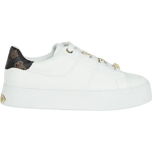 Elegant Logo Leather Sneakers , female, Sizes: 6 UK, 5 UK - Guess - Modalova