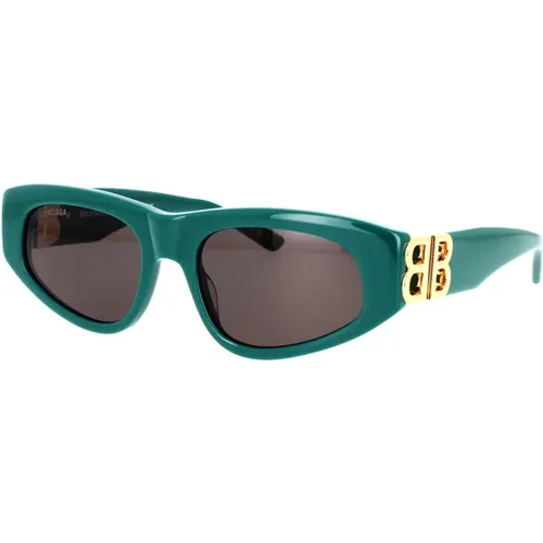 Vintage-inspired Oval Sunglasses with Gold Logo Hinges , female, Sizes: 53 MM - Balenciaga - Modalova