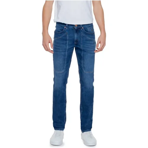 Blaue Reißverschluss Knopf Herren Jeans , Herren, Größe: W29 - Jeckerson - Modalova