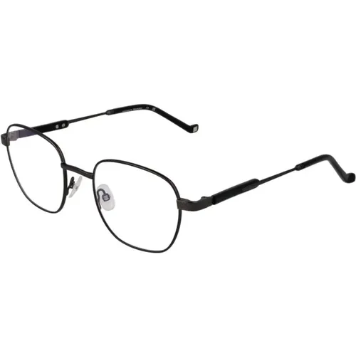 Glasses, male, , Size: ONE SIZE Gunmetal Square Blue-Filter Optical Frames - Hackett - Modalova