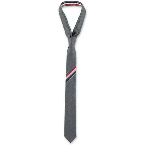 Wool Twill Necktie with RWB Stripes , male, Sizes: ONE SIZE - Thom Browne - Modalova