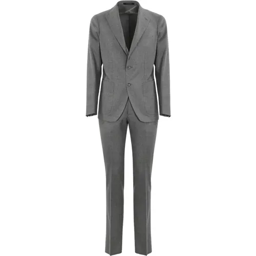 Single Breasted Suits, male, , Size: L Dresses Grey - Tagliatore - Modalova