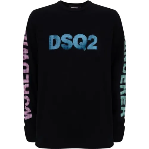 Herren Sweatshirt Schwarz , Herren, Größe: L - Dsquared2 - Modalova