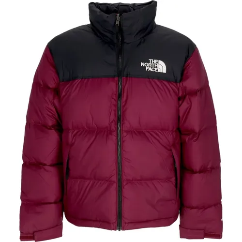 Down Jackets, male, , Size: XL Retro Nuptse Boysenberry/black Jacket - The North Face - Modalova