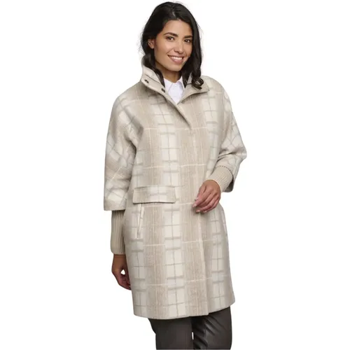 Mantel mit Rippkragen und -bündchen , Damen, Größe: 2XL - Rino&Pelle - Modalova
