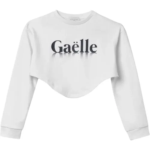 Sweatshirts, female, , Size: L Cotton Logo Sweatshirt - Gaëlle Paris - Modalova