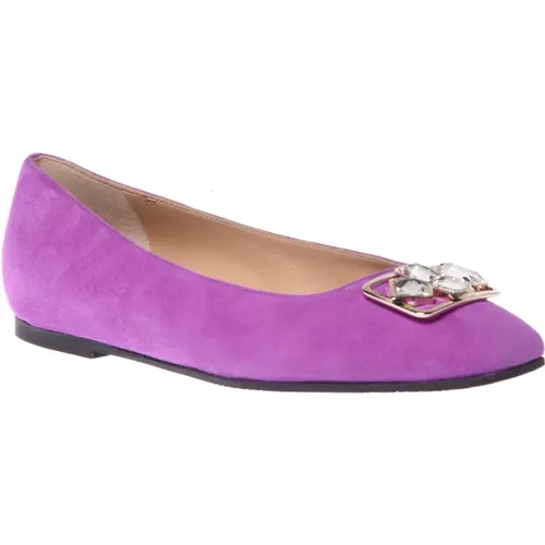 Ballerina pump in suede , female, Sizes: 6 1/2 UK, 6 UK, 5 1/2 UK, 8 UK, 3 UK, 4 UK, 7 UK, 5 UK - Baldinini - Modalova