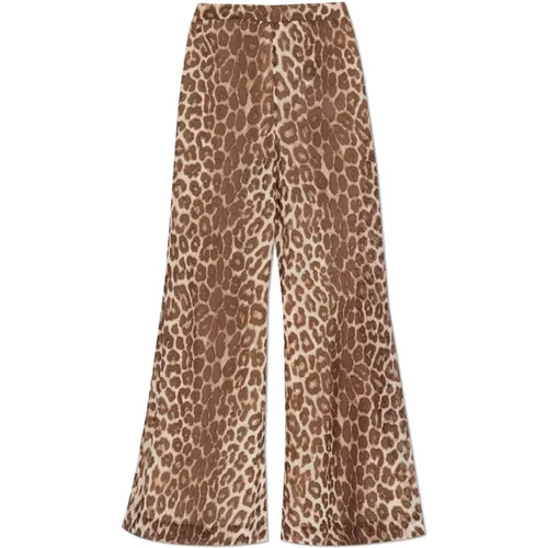 Straight Trousers, female, , Size: L Animal Print Pants - Zimmermann - Modalova