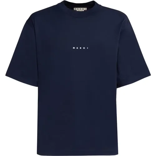 Cotton T-Shirt with Round Neck , male, Sizes: L, S, XL, M - Marni - Modalova