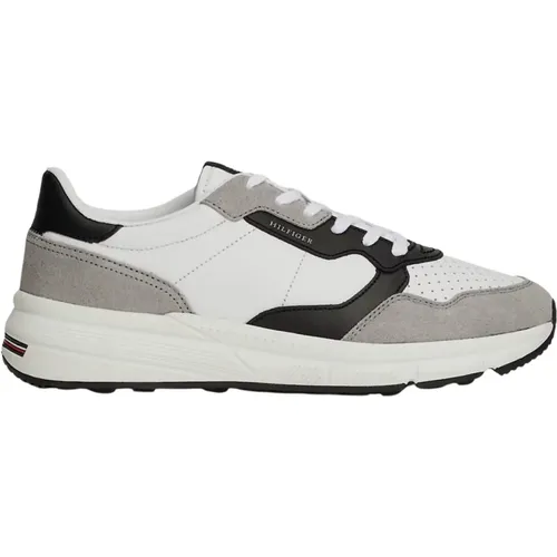 Wildleder Sneakers - Weißes Modell , Damen, Größe: 42 EU - Tommy Hilfiger - Modalova