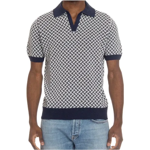 White Biscuit Pattern T-shirts and Polos , male, Sizes: L, XL, 2XL - Drumohr - Modalova