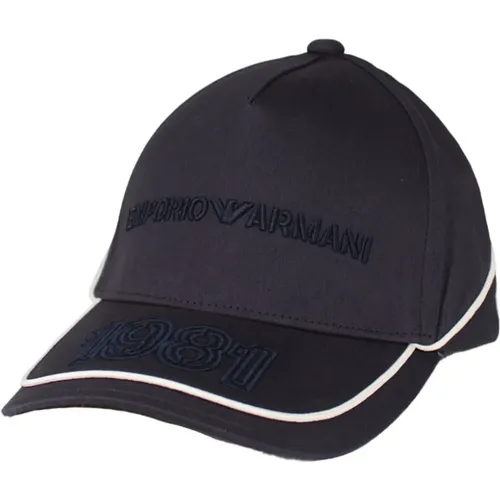 Caps, male, , Size: ONE SIZE Navy Baseball Hat - Emporio Armani - Modalova