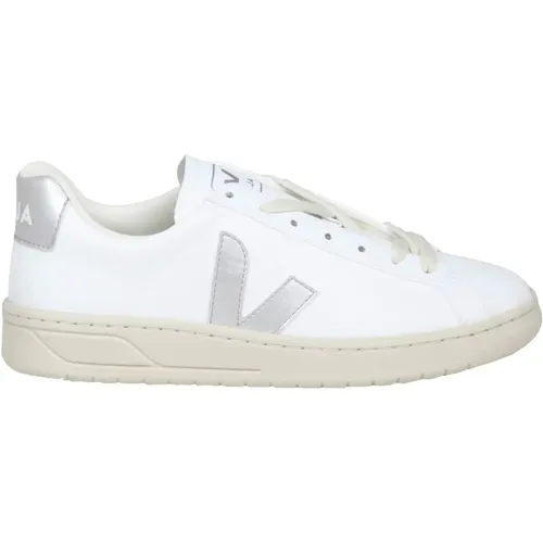 Weiße und silberne Ledersneakers - Veja - Modalova