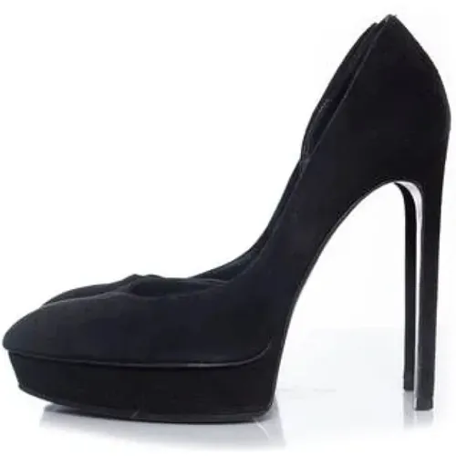 Pre-owned Pumps, female, , Size: 8 US Pre-owned Suede heels - Saint Laurent Vintage - Modalova