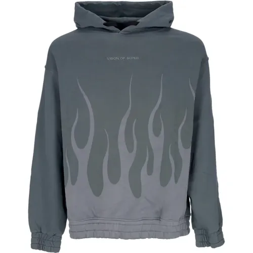 Flames Hoodie Men's , male, Sizes: XS, L, M, XL, S - Vision OF Super - Modalova