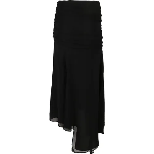 Asymmetric Draped Midi Skirt , female, Sizes: M - Andamane - Modalova
