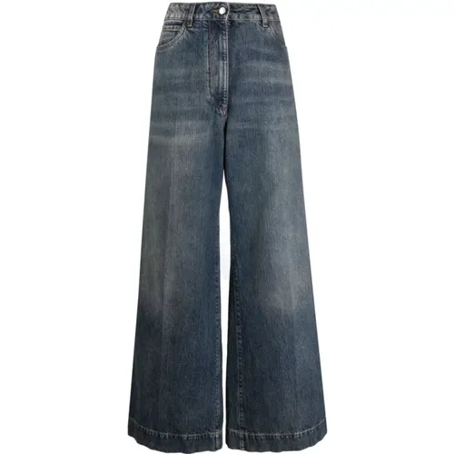 Blaue Jeans mit weitem Bein aus Baumwolle - ETRO - Modalova