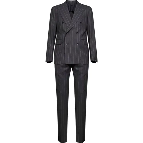 Double Breasted Suits, male, , Size: XL Double-Breasted Blazer and Trousers Set - Tagliatore - Modalova