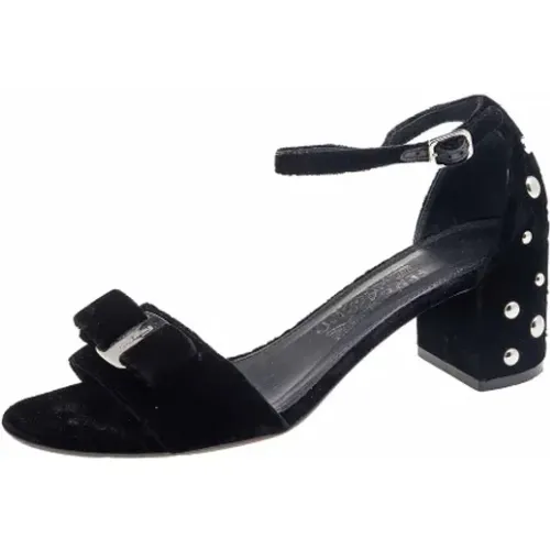 Pre-owned Velvet sandals , female, Sizes: 5 UK - Salvatore Ferragamo Pre-owned - Modalova