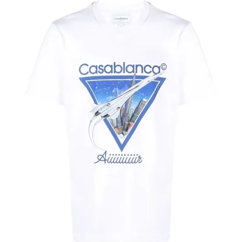 Retro Graphic Print T-shirt , male, Sizes: 2XL, XL - Casablanca - Modalova