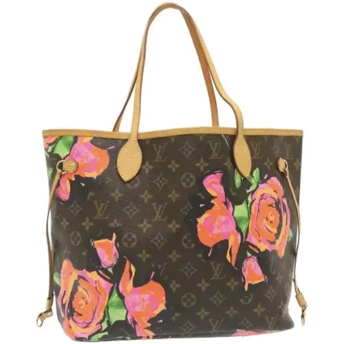 Pre-owned Tote Bags, female, , Size: ONE SIZE Pre-owned Multicolored Canvas Louis Vuitton Neverfull - Louis Vuitton Vintage - Modalova