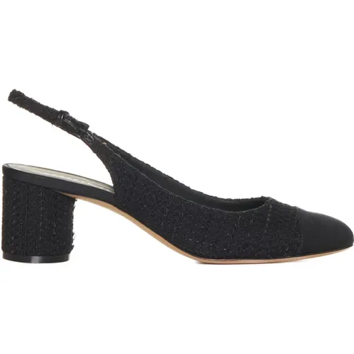 Tweed Block Heel Shoes , female, Sizes: 4 1/2 UK, 5 UK, 4 UK, 5 1/2 UK - Roberto Festa - Modalova