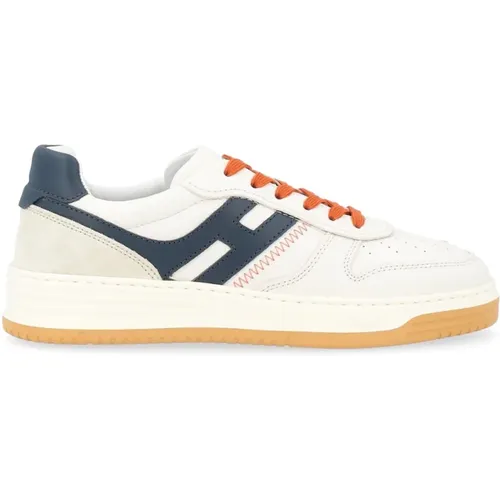 H630 Sneaker in Weiß, Blau und Orange , Herren, Größe: 42 EU - Hogan - Modalova