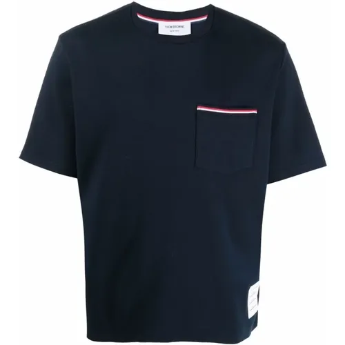 Oversized Pocket Tee , male, Sizes: XL, L - Thom Browne - Modalova