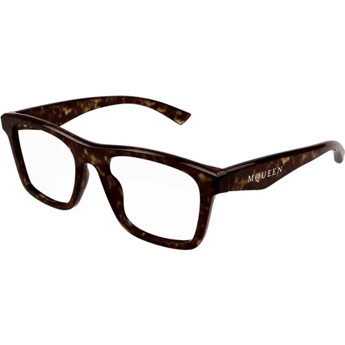 Stylische Brille Am0475O in Schwarz , unisex, Größe: 54 MM - alexander mcqueen - Modalova