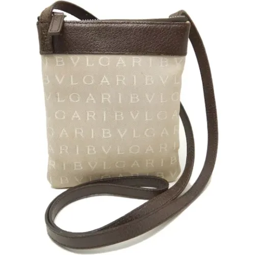 Pre-owned Cross Body Bags, female, , Size: ONE SIZE Pre-owned Canvas shoulder-bags - Bvlgari Vintage - Modalova