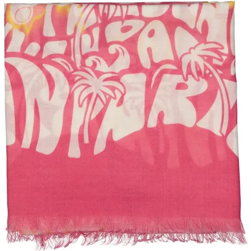 Printed Wool Scarf with Fringe Detail , female, Sizes: ONE SIZE - Lanvin - Modalova