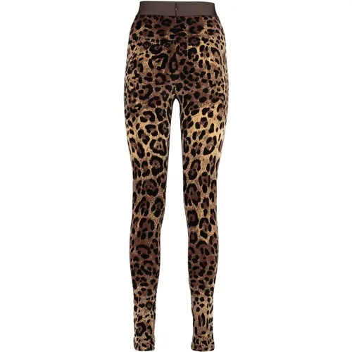 Leopard Print Leggings , Damen, Größe: S - Dolce & Gabbana - Modalova